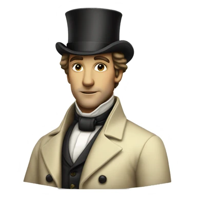 Regency man in cylinder hat with sideburns and in light suit NO MUSTACHE LIGHT SKIN sticker
