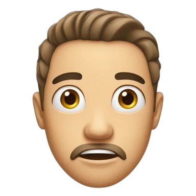 Man shocked and surprised facial expression sticker