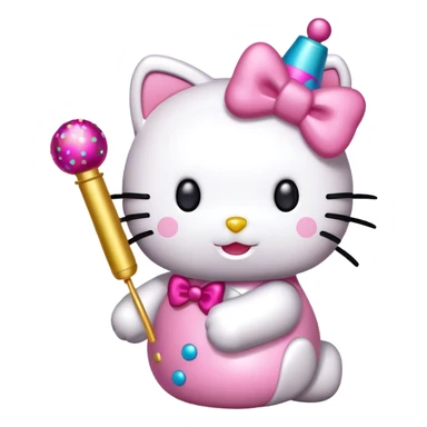 hello kitty with a party popper sticker