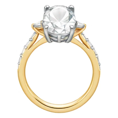 gold engagement ring with oval center stone sticker