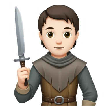 medieval man holding a knife sticker
