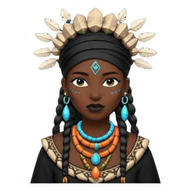 shaman woman black clothes black accesories  sticker