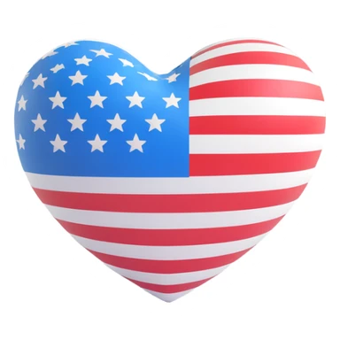heart shape with American flag pattern sticker