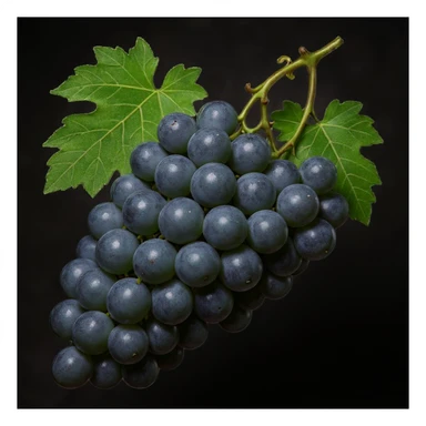 Make the grapes a little more gray, keep the realistic professional photography style, transparent background. sticker