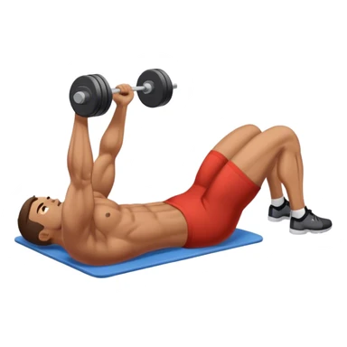 lying down man weighted glute bridges sticker