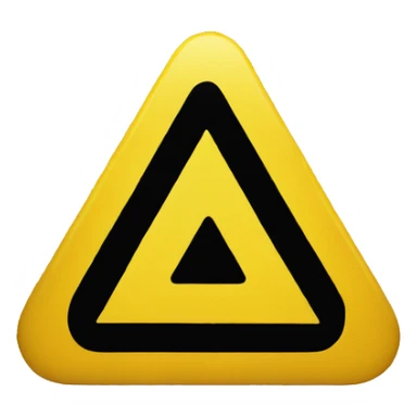 Yellow caution sign in the shape of a triangle sticker