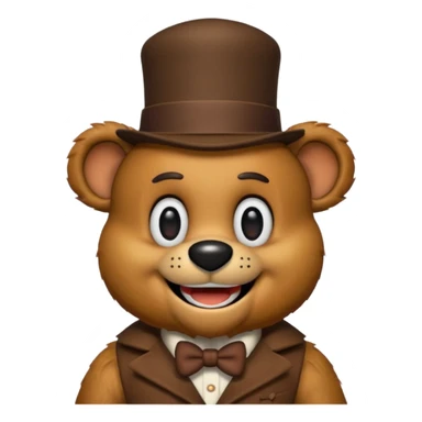 Freddy faz bear with small hat with no suit sticker