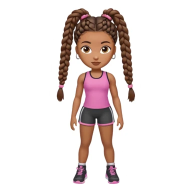 Black gym girl cute bratz doll sticker