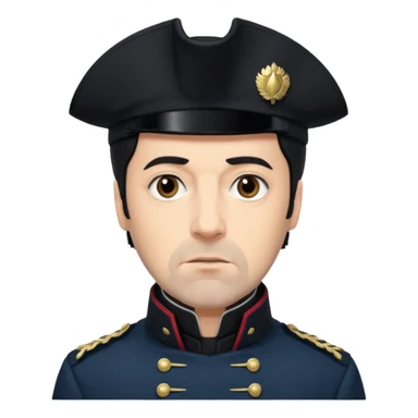 Javert From Les Miserables with light skin, brown eyes, Black Hair, black outfit sticker