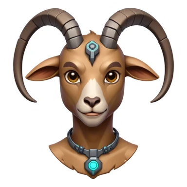 Cyberpunk Goat(Ram) man 2/3 view sticker