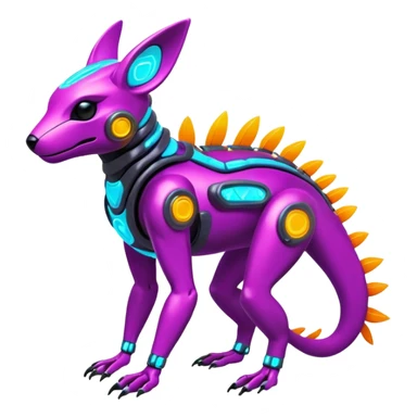 Tropical futuristic lush neon Fionbri-Vernid-Protogen-creature (full body) sticker