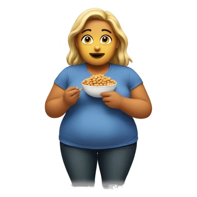 a fat girl eating peanuts sticker
