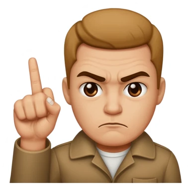 Mean mug with middle finger sticker