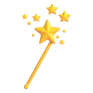 magic wand and yellow stars sticker