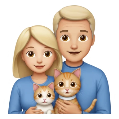 mama, papa niña y gata sticker