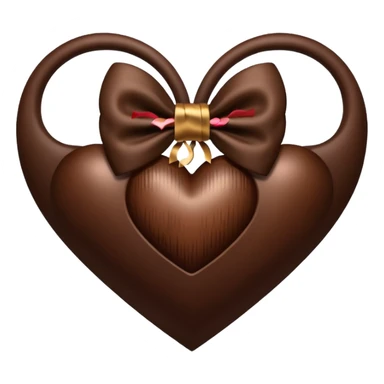 Brown heart with bow sticker