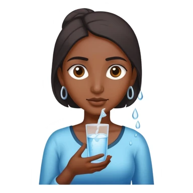 indian woman with indian dot holding water w no ice sticker