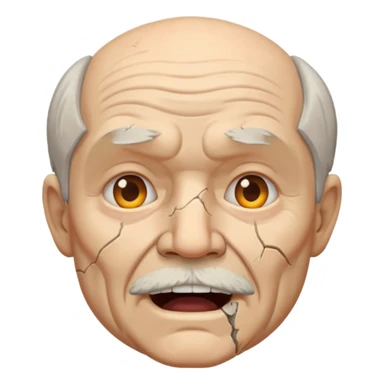 old white man with an open square mouth made of concrete sticker