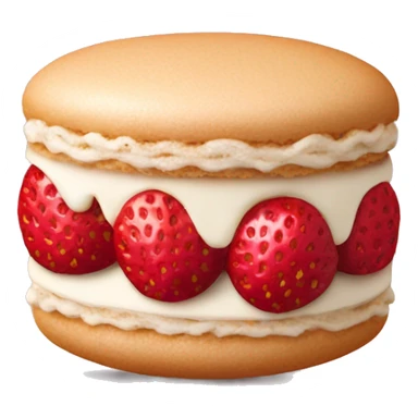 strawberry cake macaroon  sticker