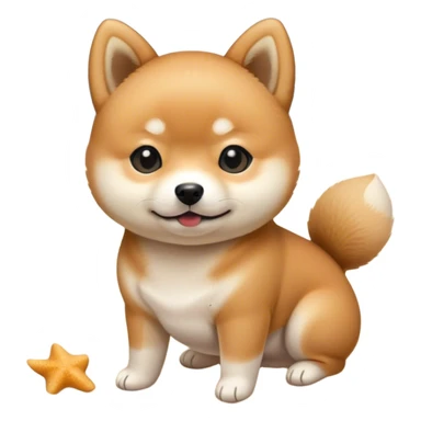 The baby shiba dog and beach sticker