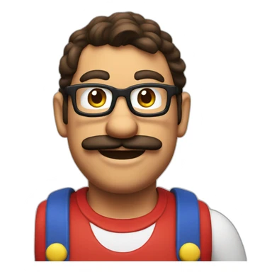 mario that looks like a nerd emoji sticker
