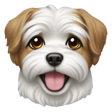 Shitzu dog smiling white sticker