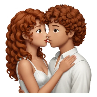 V de BTS qui fait un bisous a une fille avec des cheveux bouclé un peu rouge sticker