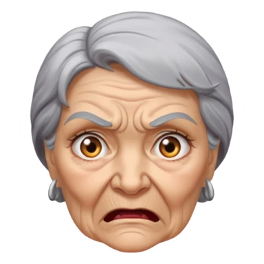 aggressive old lady sticker