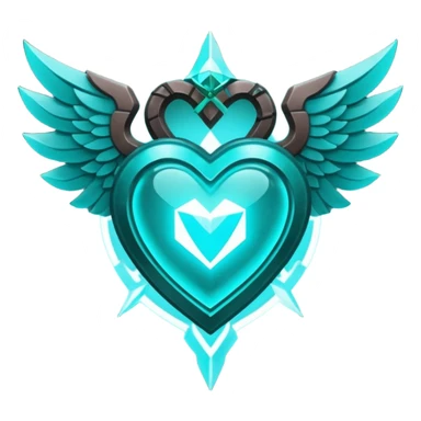 Dark Cyan Six Winged heart with minecraft warden soul sticker