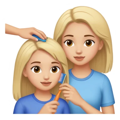 Chica peinando a su amiga sticker