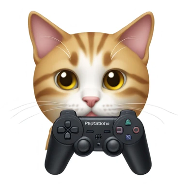 Cat with PlayStation controller ￼ sticker