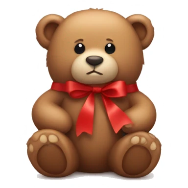 Cuddle bear with red ribbon sticker