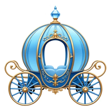 Cinderella round blue carriage sticker