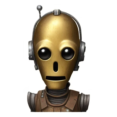 Dusty old west Bounty hunter C-3PO carbonized tarnished from space droid  sticker