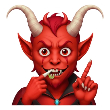 Creppy devil and shushing someone  🤫 like there figer over there mouth  sticker