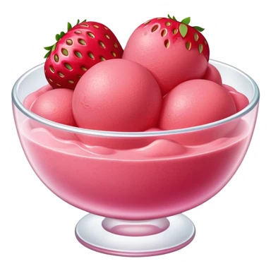 Bowl of strawberry sorbet  sticker