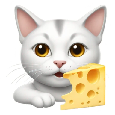 cat eating cheese sticker