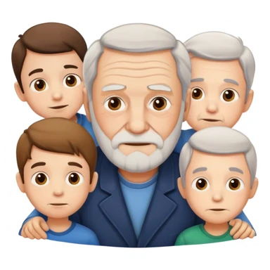 Old man with no beard, with kids sticker