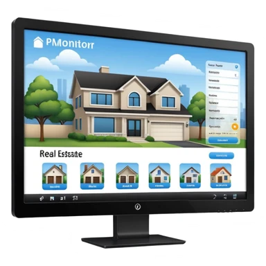 A pc monitor  real estate site sticker