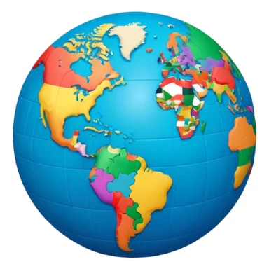 Create a realistic emoji of multiple languages shown by text flying around a earth ball  sticker