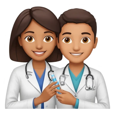 doctor makes a vaccine to woman
 sticker