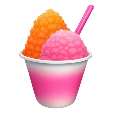 pink and orange hawaiian shaved ice and pink cup sticker