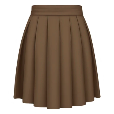 Brown pleated mini skirt, isolated sticker