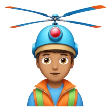 Boy wear colorful Spinning Helicopter Hat hat sticker