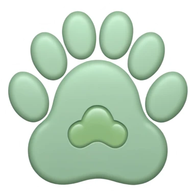 a pastel green pawprint sticker