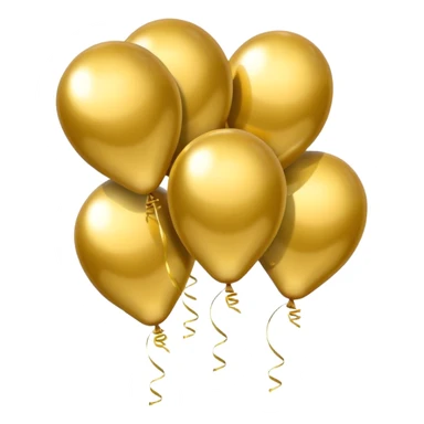5 gold balloons sticker