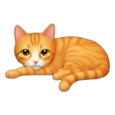 orange tabby cat hiding in a couch sticker
