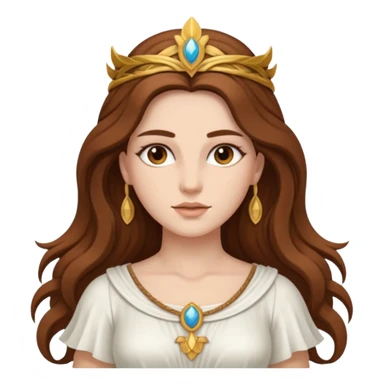 Libertas, Freedom Goddess from Rome Mythology with long brown hair, white outfit sticker