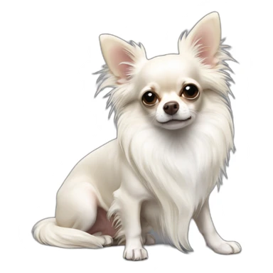 languid chihuahua longcoat white sticker