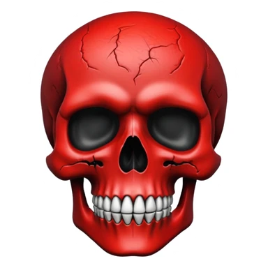skull with red and black colors sticker